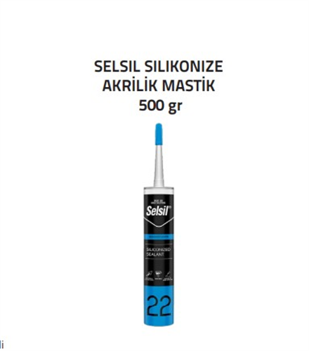 SİLİKONİZE AKRİLİK MASTİK GRİ - SELSİL (500ml) (K-25)